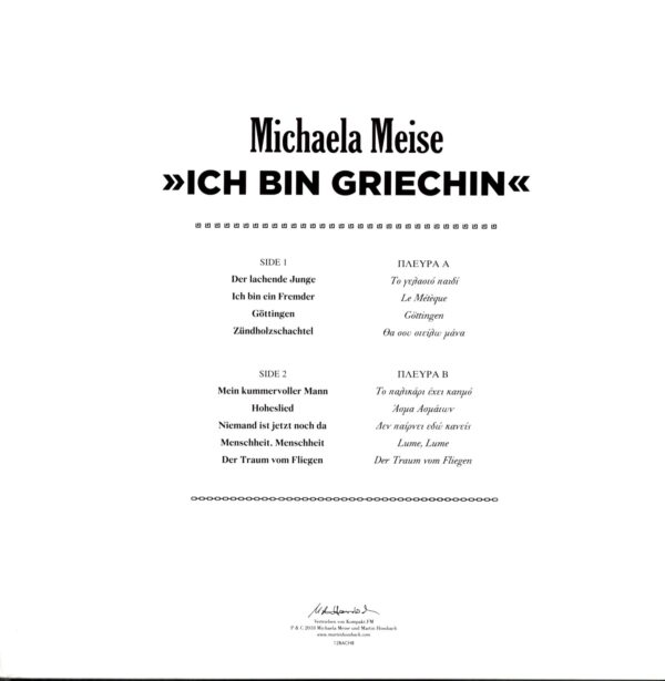 Michaela Meise-Ich Bin Griechin-LP Vinyl