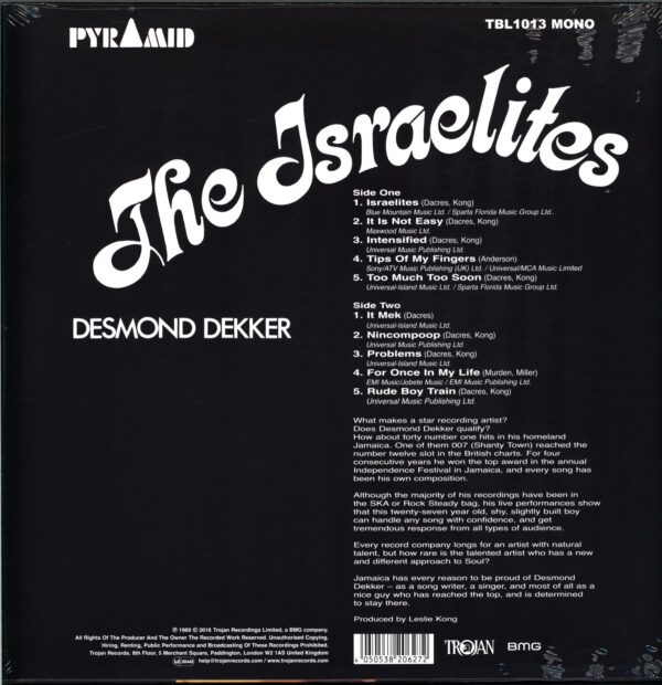 Desmond Dekker-The Israelites-LP Vinyl 2016