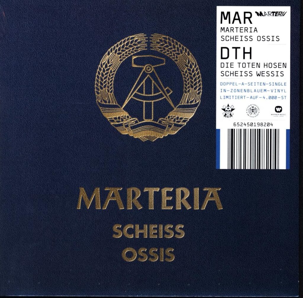 Marteria - Die Toten Hosen-Scheiss Ossis - Scheiss Wessis blau SPLIT-7 Vinyl