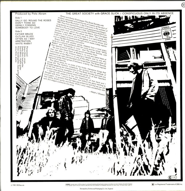 The Great Society-Conspicuous Only In Its Absence-LP Vinyl
