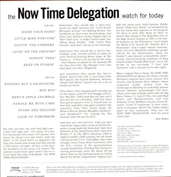 The Now Time Delegation-Watch For Today-LP Vinyl