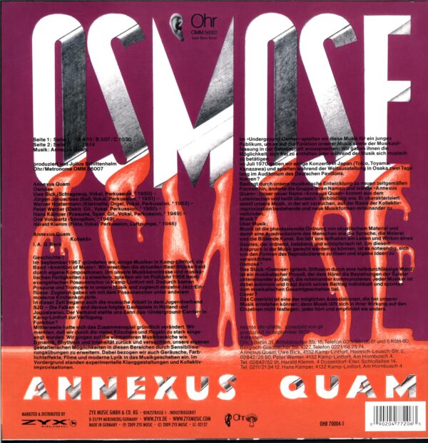 Annexus Quam-Osmose-reissue LP Vinyl