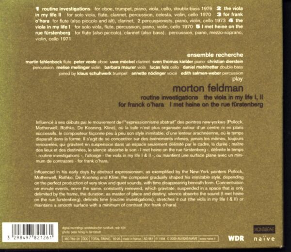 Morton Feldman-Routine Investigations-CD