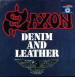 Saxon-Denim And Leather-LP Vinyl blue splatter