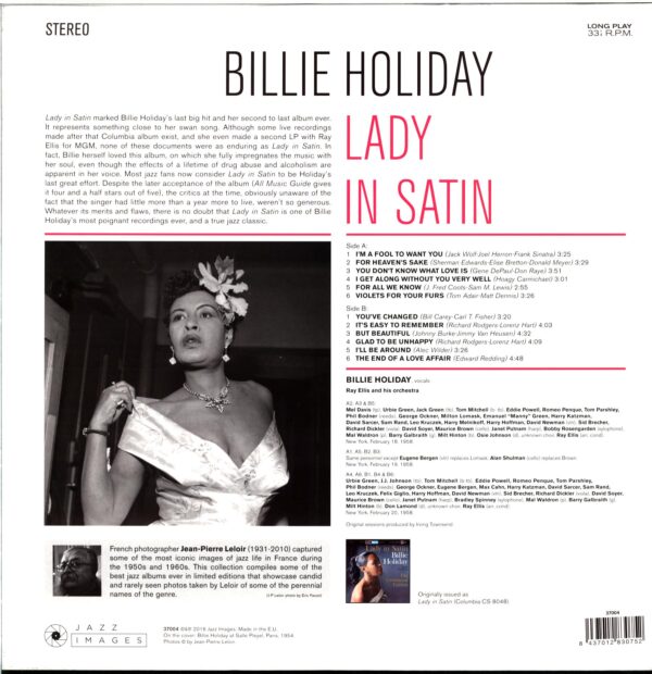 Billie Holiday-Lady In Satin-2016 LP Vinyl