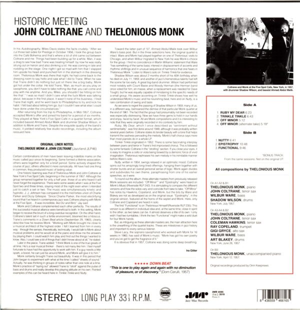 John Coltrane-Historic Meeting-2019 LP Vinyl