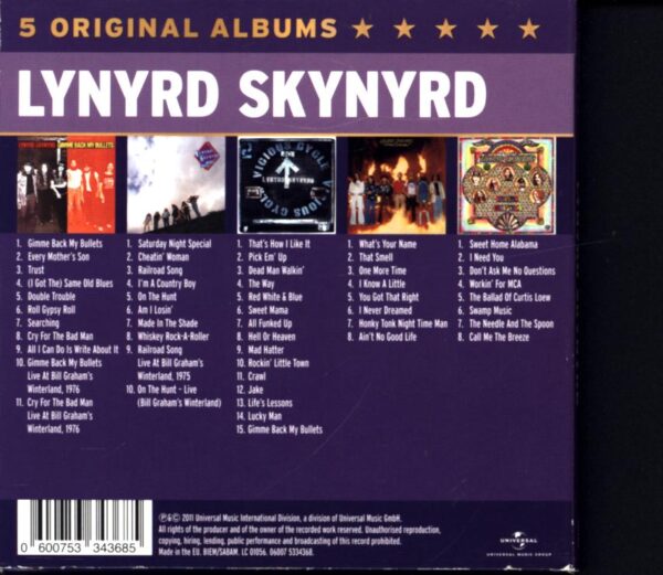 Lynyrd Skynyrd-5 Original Albums-CD