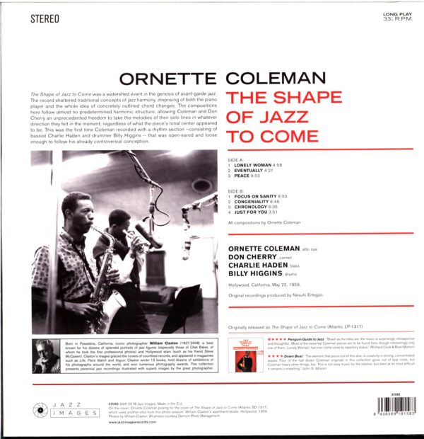 Ornette Coleman-The Shape Of Jazz To Come-2018 LP Vinyl