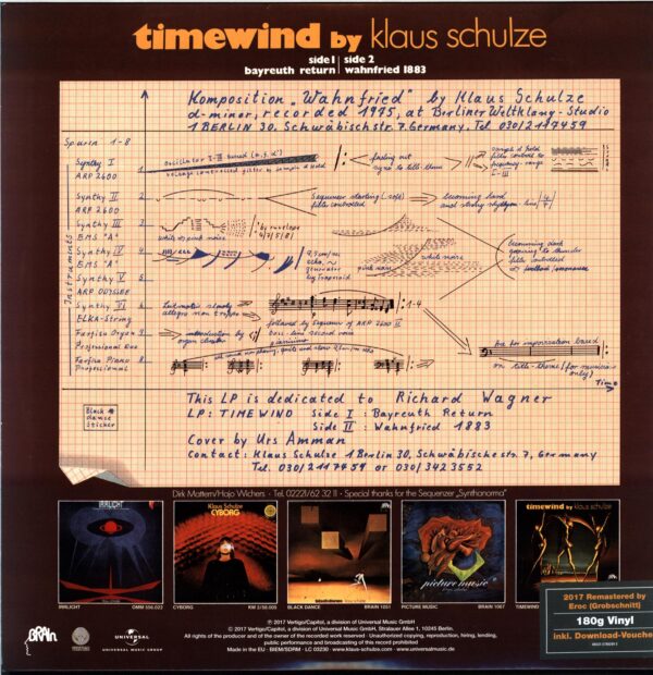 Klaus Schulze-Timewind-2017 LP Vinyl