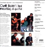 Chet Baker-Chet Baker's Last Recording As Quartet-LP Vinyl 2023 white