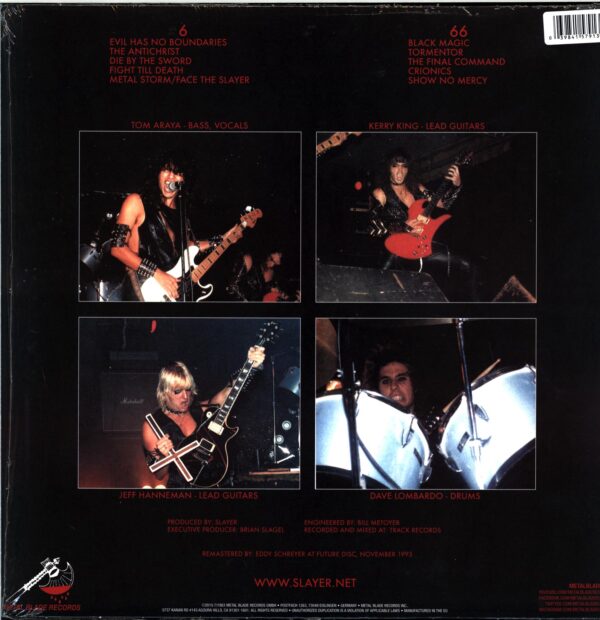 Slayer-Show No Mercy-red white splatter LP Vinyl