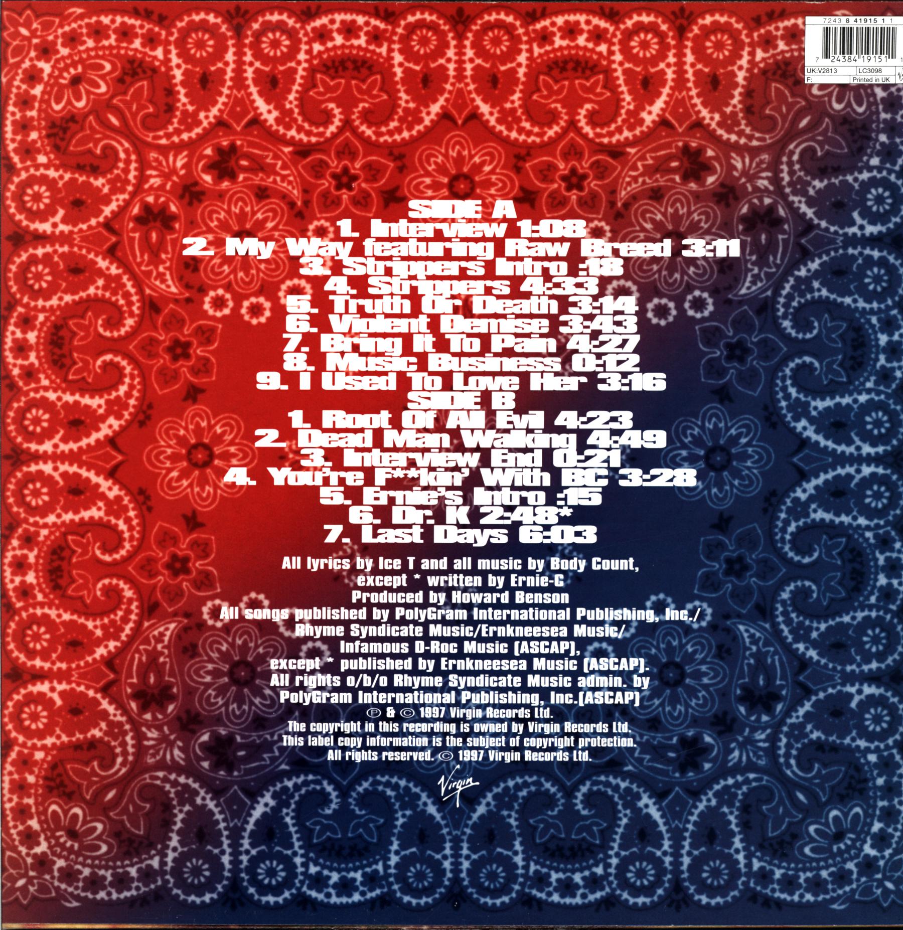 Body Count-Violent Demise: The Last Days-LP Vinyl - Rockers Records