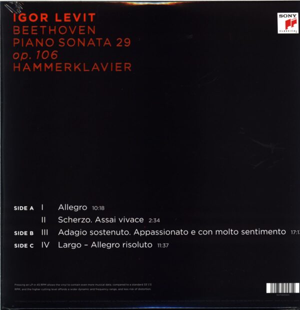 Igor Levit-Piano Sonata 29 Op. 106 Hammerklavier-All Media