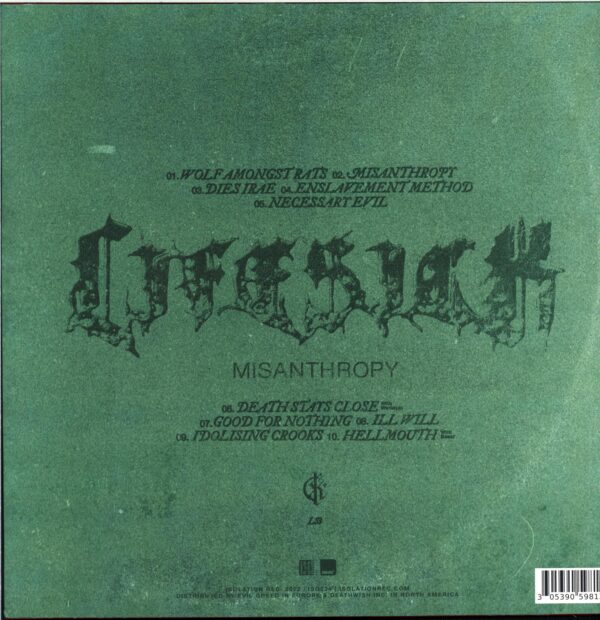 Lifesick-Misanthropy-black smoke green yellow splatter LP Vinyl