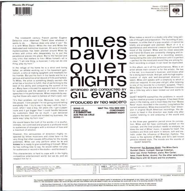 Miles Davis-Quiet Nights-LP Vinyl