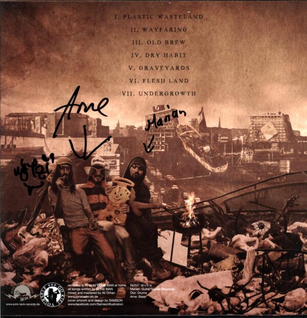 Bone Man-Plastic Wasteland signed brown splatter-LP Vinyl