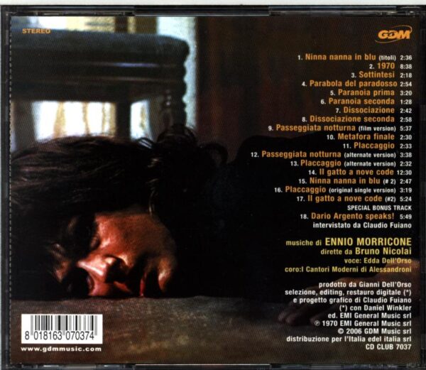 Ennio Morricone-Il Gatto A Nove Code (Colonna Sonora Originale)-CD