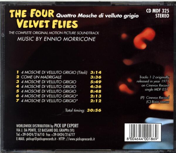 Ennio Morricone-Quattro Mosche Di Velluto Grigio The Four Velvet Flies (The Complete Original Motion Picture Soundtrack)-CD