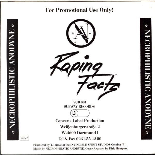 Necrophilistic Anodyne-Raping Facts-red 7 Vinyl