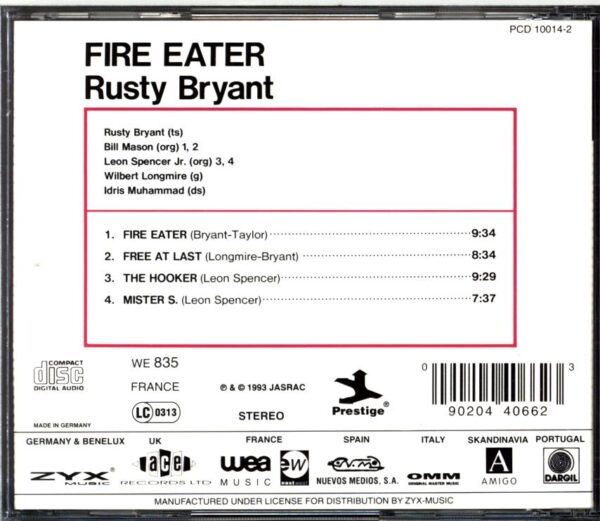 Rusty Bryant-Fire Eater-CD