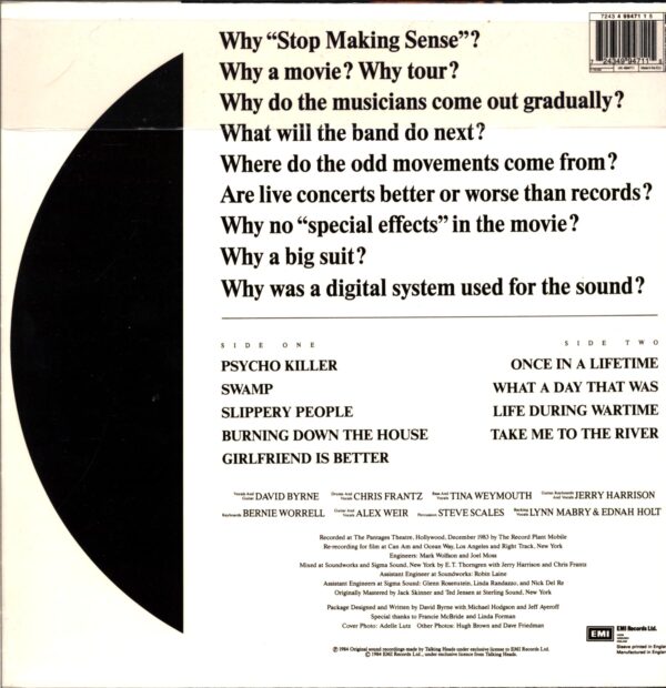 Talking Heads-Stop Making Sense EMI Millennium Vinyl Edition-LP Vinyl