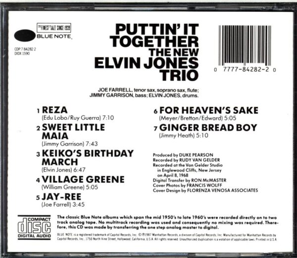 The New Elvin Jones Trio-Puttin' It Together-CD