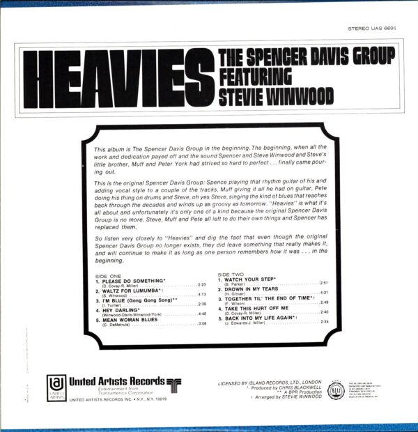 The Spencer Davis Group-Heavies US 1969 signed-LP Vinyl
