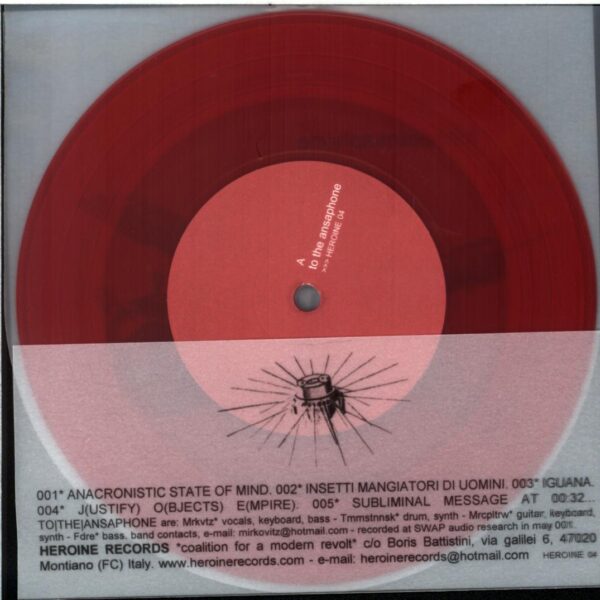 To The Ansaphone-Anacronistic State Of Mind-red 7 Vinyl