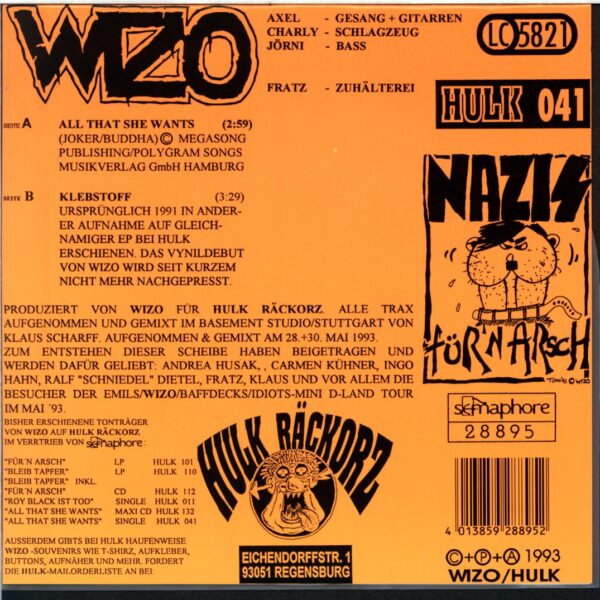 WIZO-All That She Wants-clear 7 Vinyl