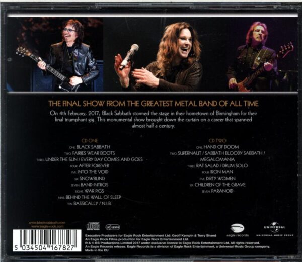 Black Sabbath-The End (4 February 2017 - Birmingham)-CD
