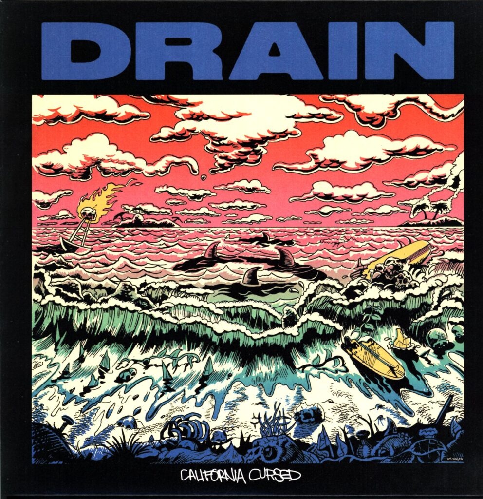 Drain-California Cursed pink green marble-LP Vinyl
