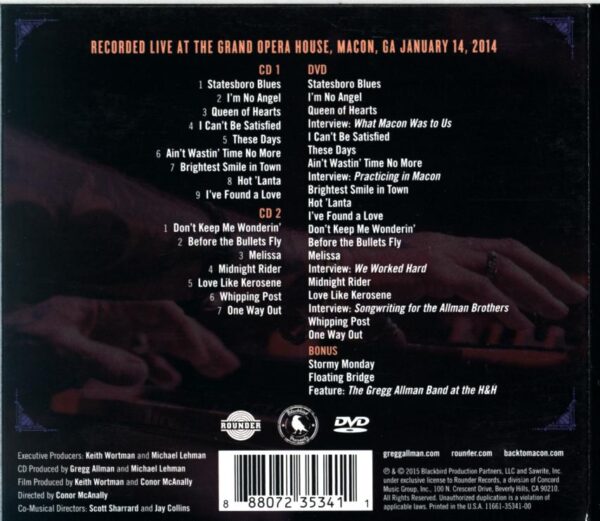 Gregg Allman-Gregg Allman Live (Back To Macon GA)-CD