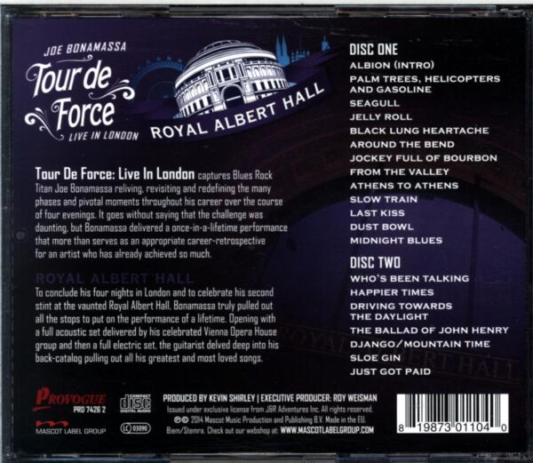 Joe Bonamassa-Tour De Force - Live In London - Royal Albert Hall-CD