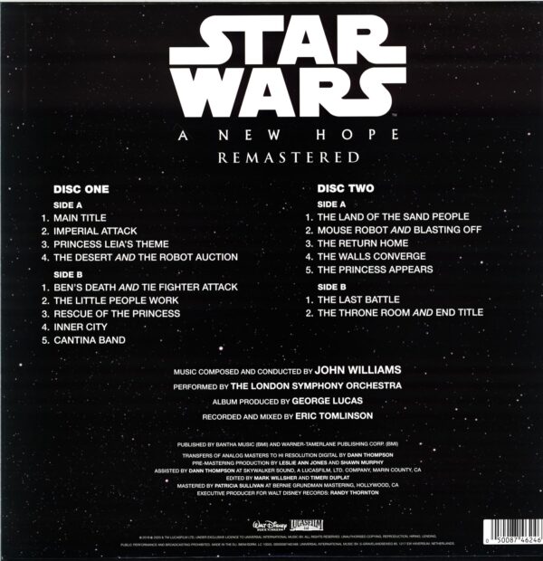 John Williams-Star Wars A New Hope (Original Motion Picture Soundtrack) (Remastered)-LP Vinyl