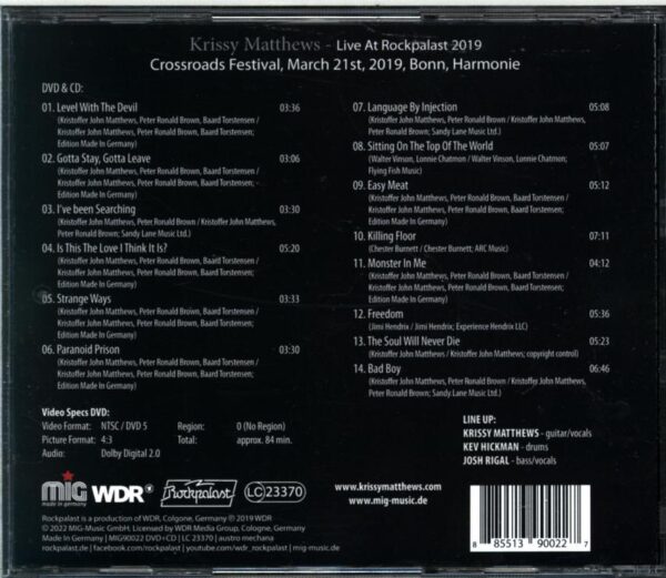 Krissy Matthews-Live At Rockpalast 2019-CD