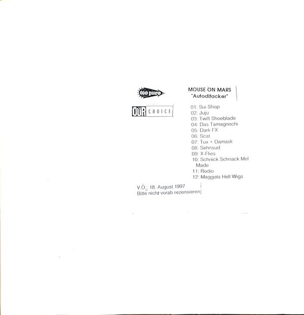 Mouse On Mars-Autoditacker-LP Vinyl white label