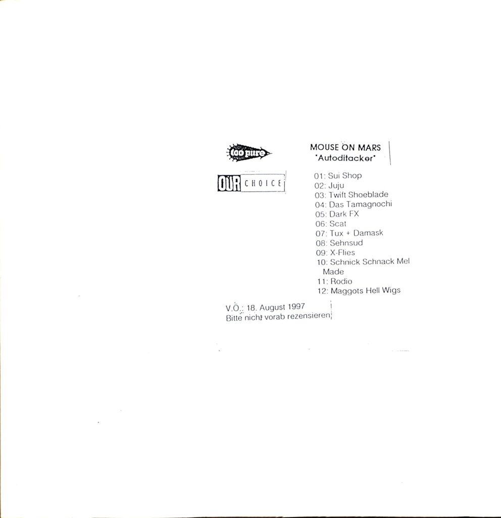 Mouse On Mars-Autoditacker-LP Vinyl white label