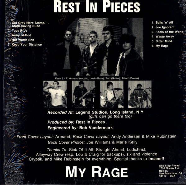 Rest In Pieces-My Rage-LP Vinyl 1987 Original