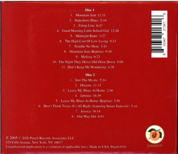 The Allman Brothers Band-Warner Theatre Erie PA 7-19-05-CD
