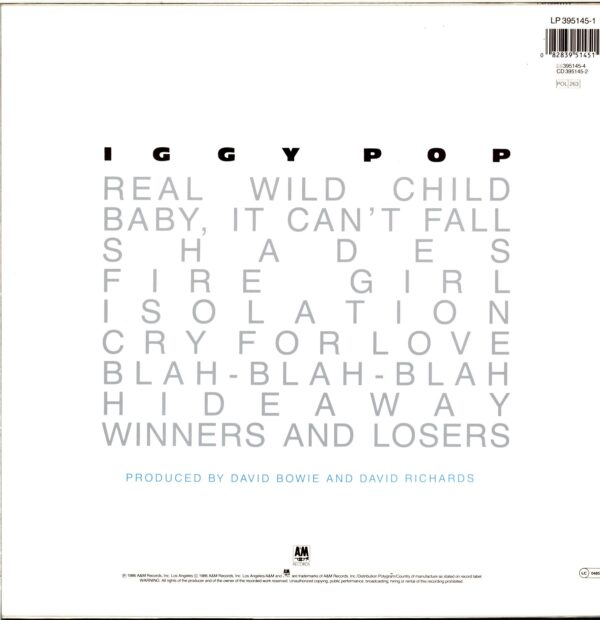 Iggy Pop-Blah-Blah-Blah-LP Vinyl EU 1986