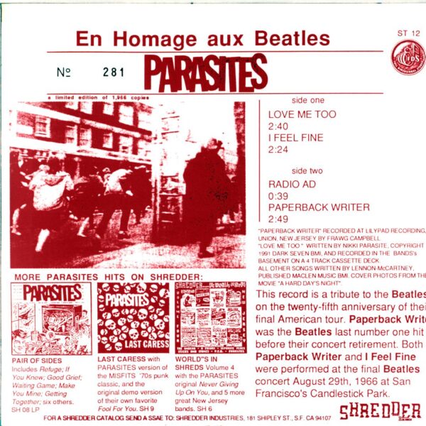Parasites-En Homage Aux Beatles-7 Vinyl green
