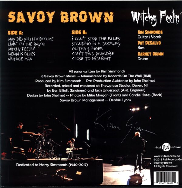 Savoy Brown-Witchy Feelin'-signed LP Vinyl