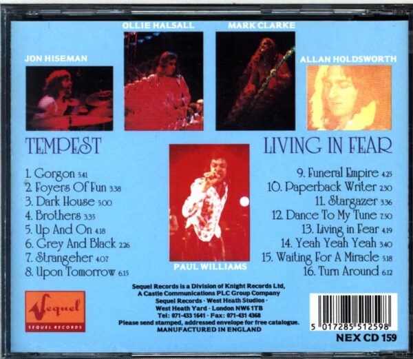 Tempest-Tempest Living In Fear-CD