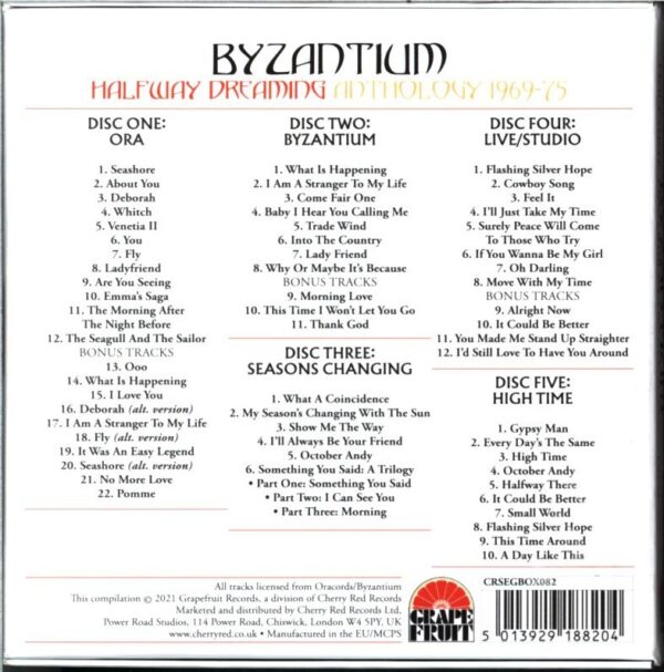 Byzantium-Byzantium Halfway Dreaming Anthology 1969-1975-5CD Box Set