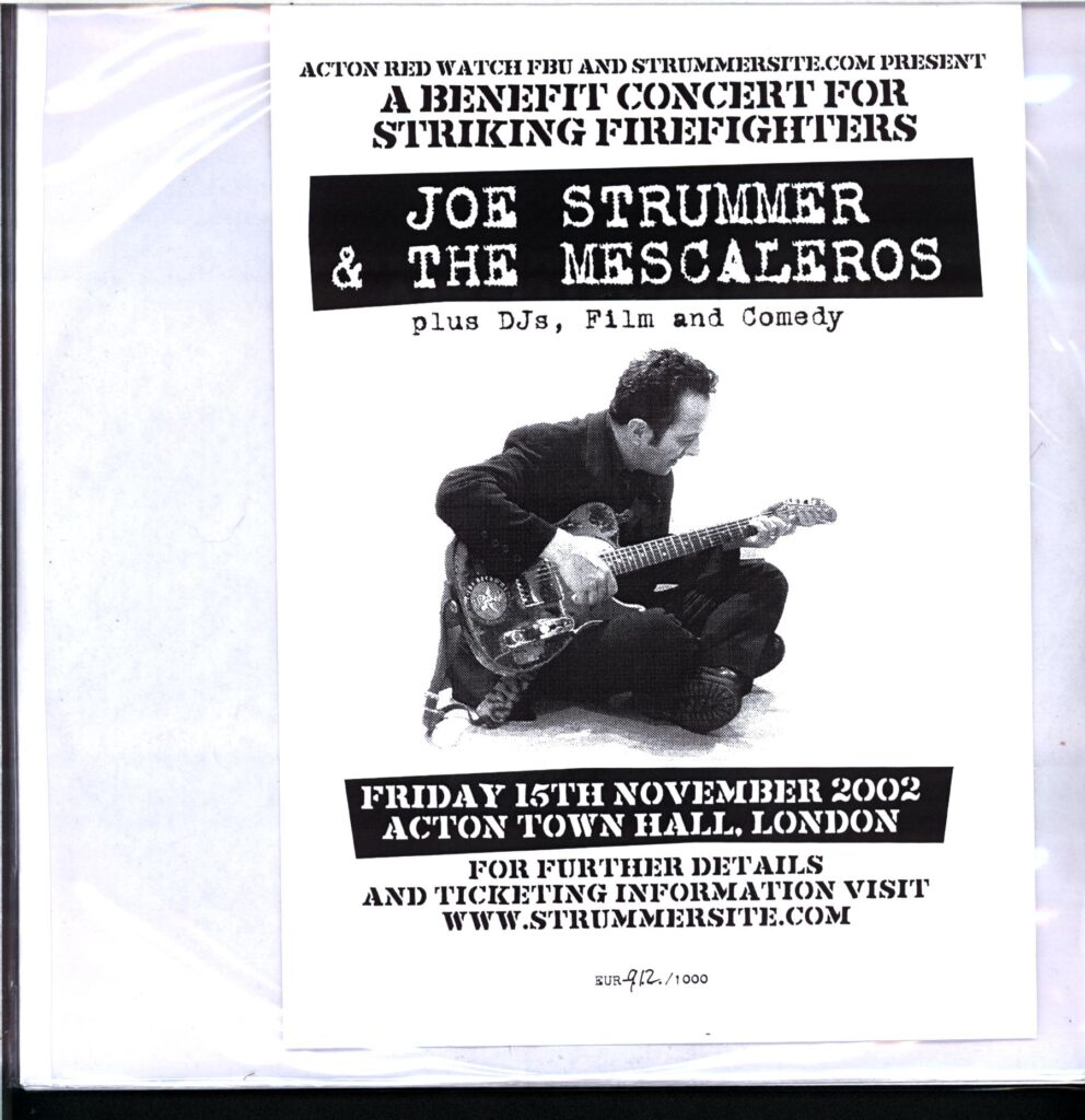 Joe Strummer and The Mescaleros-Friday 15th November 2002 Acton Town Hall London-LP Vinyl