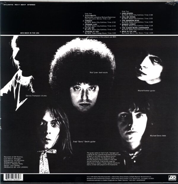 MC5-Back In The USA-LP Vinyl 2023 clear