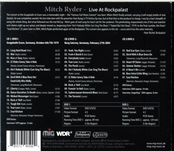 Mitch Ryder-Live At Rockpalast-3CD + 2DVD