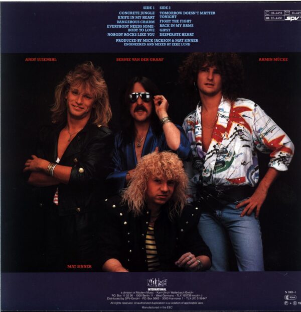 Sinner-Dangerous Charm-LP Vinyl 1987