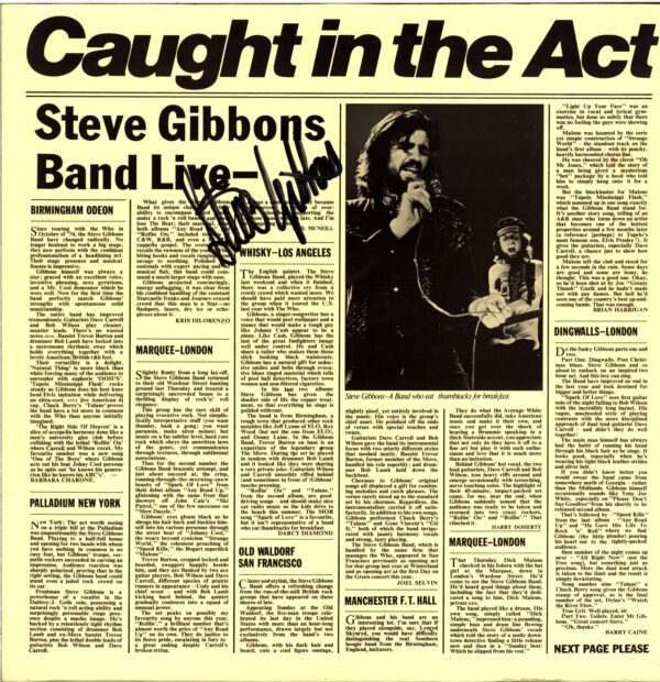 Steve Gibbons Band-Caught In The Act-LP Vinyl signed