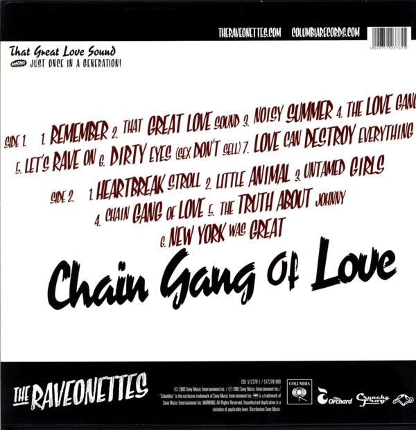 The Raveonettes-Chain Gang Of Love-LP Vinyl